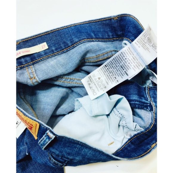SOLD Levi's 524 Skinny Jeans Indigo Sz 4 x 32 - Picture 4 of 7